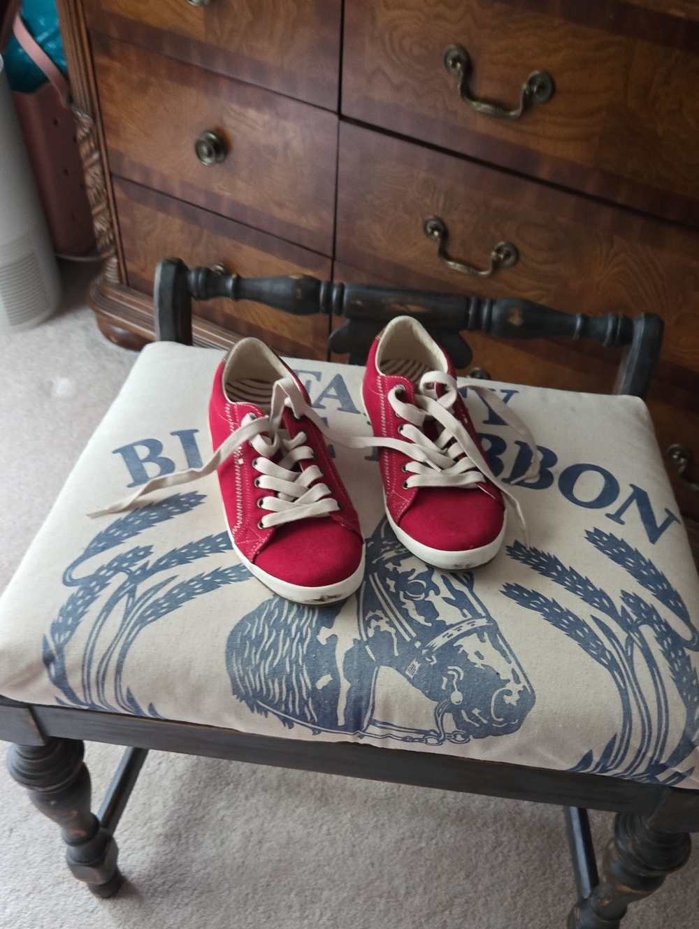 Taos Footwear Red Canvas Lace-Up Sneakers